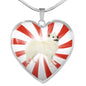 American Eskimo Dog Print Heart Pendant Luxury Necklace