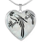 Parrot Vector Art Print Heart Charm Necklaces