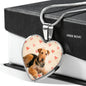 Airedale Terrier Print Luxury Heart Charm Necklace