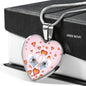 Maltese Dog Print Heart Charm Luxury Necklace