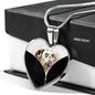 Dalmatian Dog Art Print Heart Charm Necklaces