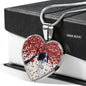 English Springer Spaniel Print Heart Pendant Luxury Necklace
