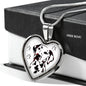 Lovely Dalmatian Dog Print Heart Charm Necklaces