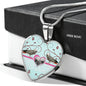 Cute African Grey Parrot Print Heart Pendant Luxury Necklace
