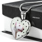 Bull Terrier Print Heart Pendant Luxury Necklace
