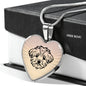 Maltese Dog Vector Art Print Heart Charm Necklaces