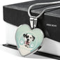 Dalmatian Dog Print Heart Pendant Luxury Necklace