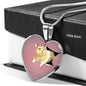 Lovely Hamster Print Heart Charm Necklaces