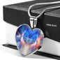 Amazing Art Print Heart Pendant Luxury Necklace