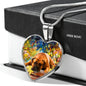 Bullmastiff Print Heart Pendant Luxury Necklace