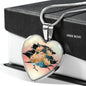 Golden Hamster Hanging Print Heart Charm Necklaces