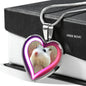 Campbell Dwarf Hamster Print Heart Charm Necklaces