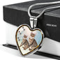 Savannah Cat Print Heart Charm Necklaces