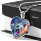 Yorkie Art Print Heart Pendant Luxury Necklace
