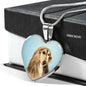 Afghan Hound Dog Print Heart Pendant Luxury Necklace
