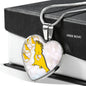 Cockatoo Parrot Art Print Heart Charm Necklaces