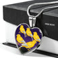 Domestic Canary Bird Print Heart Charm Necklaces