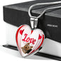 Yorkshire Terrier(Yorkie) Love Print Heart Pendant Luxury Necklace