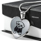 Cute Dog Art Print Heart Pendant Luxury Necklace