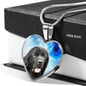 Newfoundland Dog Print Heart Pendant Luxury Necklace