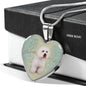 Bichon Frise Dog Heart Pendant Luxury Necklace