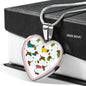 Dachshund Dog Art Print Heart Charm Necklaces