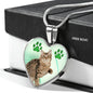 American Bobtail Print Heart Pendant Luxury Necklace