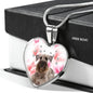 Cesky Terrier Print Heart Pendant Luxury Necklace