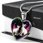 Devon Rex Cat Print Heart Charm Necklaces
