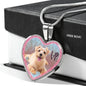 Norfolk Terrier Dog Print Heart Charm Necklaces