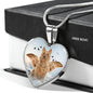 Australian Terrier Print Heart Pendant Luxury Necklace