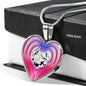 Nova Scotia Duck Tolling Retriever Dog Print Heart Charm Necklaces