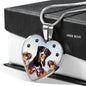 Bernese Mountain Dog Print Heart Charm Necklace