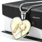 Bracco Italiano Dog Print Heart Pendant Luxury Necklace