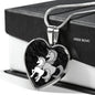 Cute Unicorn Print Heart Pendant Luxury Necklace