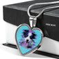 Border Collie Dog Art Print Heart Charm Necklaces