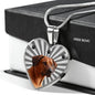 Rhodesian Ridgeback Print Heart Pendant Luxury Necklace