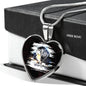 Tibetan Mastiff Dog Art Print Heart Charm Necklaces