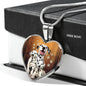 Dalmatian Dog Print Heart Pendant Luxury Necklace