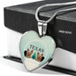 Yorkshire Terrier (Yorkie) Texas Print Heart Charm Luxury Necklace