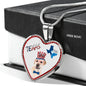 Labrador Retriever Texas Print Heart Pendant Luxury Necklace