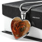 Tibetan Mastiff Print Heart Pendant Luxury Necklace