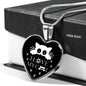 " I Love My Cat" Print Heart Pendant Luxury Necklace