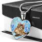 Cute Maine Coon Print Heart Pendant Luxury Necklace