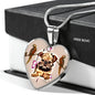 Brussels Griffon Print Heart Pendant Luxury Necklace