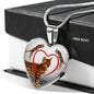 Bengal Cat Print Heart Pendant Luxury Necklace