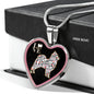 Pomeranian Dog Love Print Heart Charm Necklaces