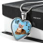 Toyger Cat Print Heart Charm Necklaces