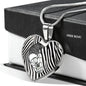 Black&White Snake Print Heart Pendant Luxury Necklace