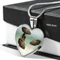 Oscar Fish Print Heart Pendant Luxury Necklace
